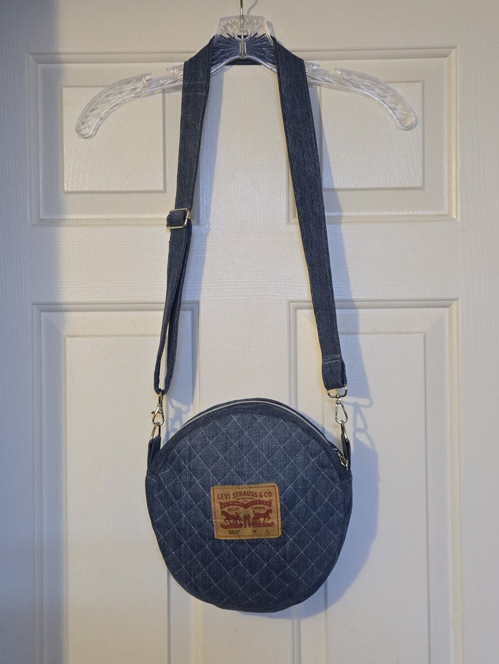 Vintage Levi's Quilted Denim Round Crossbody Bag